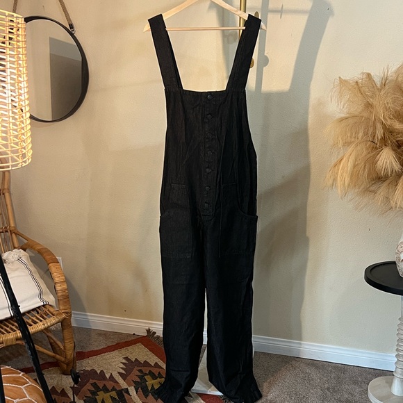 Sweet Lovely By Jen Pants - Sweet Love Charcoal Denim Romper/ Overalls